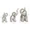 Silver Contemporary Elephant Sculpture Set